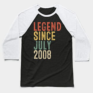 Legend Since July 2008 12th Birthday Gift 12 Year Old Baseball T-Shirt